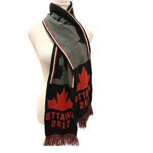 Ottawa  Grey Cup 2017 Black and Red Reversible Scarf